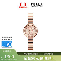 FURLA芙拉意大利品牌女士腕表 HERITAGE系列 钢带石英表 赠友 玫瑰金 WW00005010L3