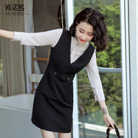 职业连衣裙女秋季时尚气质显瘦拉链长袖工作服一步裙职业套装