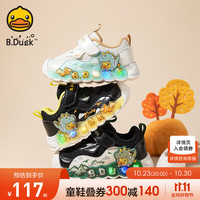 B.Duck小黄鸭童鞋男童运动鞋亮灯鞋秋季儿童发光鞋网面透气跑步鞋 尺码略有不同 以详情页为准 32码 适合脚长19.2-19.7cm