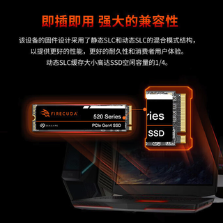 SEAGATE 希捷 酷玩520系列 ZP1000GV3A012 NVMe M.2 固态硬盘 1TB（PCI-E4.0）
