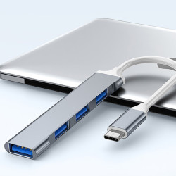 POSKELRTY 一拖四 Type-C扩展HUB集线器  银色 Type-C USB-A 1