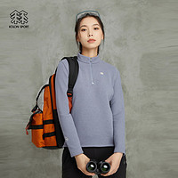 KOLON SPORT/可隆长袖 女子户外休闲透湿运动徒步登山半拉链内搭T恤 LKZT3WN230-IS 蓝紫色 170/L