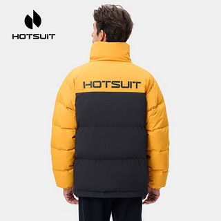 HOTSUIT 后秀 羽绒服短款男女冬季户外运动休闲防风加厚保暖面包服外套 矿物黑/杏仁棕-男女同款 XL