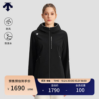 DESCENTE【】迪桑特WOMEN’S RUNNING系列女子梭织上衣冬季 BK-BLACK 2XL(180/96A)