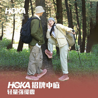 HOKA ONE ONE【双11礼包】男女卡哈2低帮徒步鞋Kaha 2 LowGTX减震防水 淡藕荷紫/粉桃色+杖 35.5/215mm