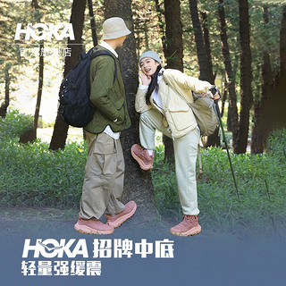 HOKA ONE ONE【双11礼包】男女卡哈2低帮徒步鞋Kaha 2 LowGTX减震防水 岩石灰/流沙色+杖 44/280mm