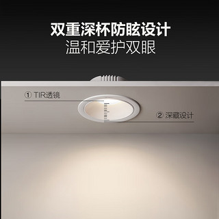 公牛（BULL）LED筒灯家用客厅天花灯嵌入式孔灯压铸铝白色护眼嵌入式压铸 20W|5寸|暖白|24°|开孔：120mm