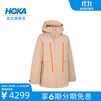 HOKA ONE ONE女款防水户外羽绒派克W waterproof Down Parka保暖防风 卡其色 S