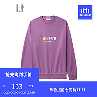 :CHOCOOLATE it 款多色圆领卫衣简约时尚CLSWU11L PPX/紫色 M