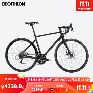 迪卡侬（DECATHLON）RC500 V2竞速训练公路自行车铝碳复合长途碟刹OVB1【23年新】 曜石黑 XL - 188-200cm