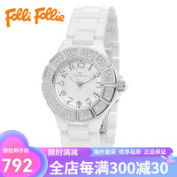 Folli Follie芙丽女表陶瓷手表潮流时尚镶钻玫瑰金防水石英表 款色-2 陶瓷小号银色