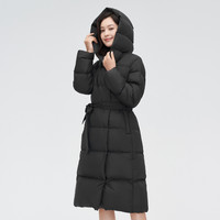 奥莱冬季羽绒服女时尚休闲加厚长款连帽时尚轻奢90绒B20145226 8056 175/96A