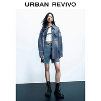 URBAN REVIVO 女士宽松牛仔衬衫 UWV830041