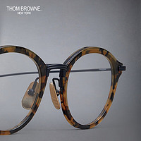 THOM BROWNE圆框平光眼镜 深棕色 尺码49