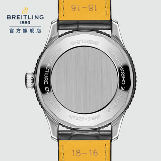 BREITLING 百年灵 航空计时自动机械计时女表36瑞士腕表 烟煤色-鳄鱼皮-折叠扣 A17327381B1P1