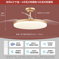 OPPLE 欧普照明 欧普遥控隐形风扇灯 42寸48瓦/风量205/三档调色/呵护光/金/