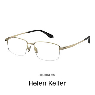 Helen Keller 近视眼镜男女金丝细框斯文理工男防蓝光眼镜架H86013 框+豪雅优适1.60非球面镜片