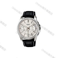 CASIO 卡西欧 DRESS系列独角兽简约时尚防水腕表潮流商务三盘六眼石英机芯男表 白色