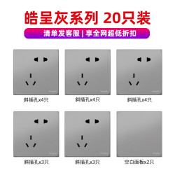 Schneider Electric 施耐德电气 皓呈系列薄雾灰 开关插座面板套装 20只装
