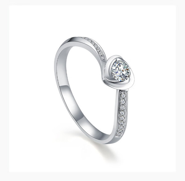 tsl谢瑞麟18k金钻石戒指爱心戒指女款结婚求婚ba89911号圈口