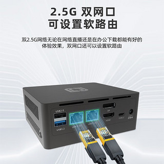 BESTCOM 迷你台式电脑主机英特尔12代N100高性能商务Mini PC N100/WiFi5/