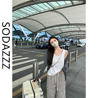 SODAZZZ 秋夏季长裤防晒开衫背心流行两件套女2023新款时尚套装