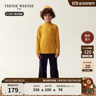 Teenie Weenie Kids小熊童装男女童宝宝半高领德绒T恤 黄色 120cm