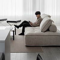圣卡纳 皮埃蒙特沙发小户型现代简约客厅双人方块布艺模块单人豆腐块沙发