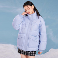 冰洁BENGEN 时尚精致百搭高领宽松设计感短款保暖女式羽绒服