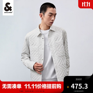 杰克琼斯 杰克·琼斯（JACK&JONES）23冬季男士时尚潮流百搭字母满印短款外套男款2234OS008 C41冰川灰 175/96A/M