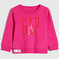 Gap 盖璞 女幼童LOGO碳素软磨抓绒运动卫衣656445秋季洋气儿童装上衣