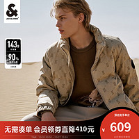 杰克·琼斯（JACK&JONES）冬季男装潮流保暖基础老花印花满印短款男士时尚羽绒服外套 橡木棕-E11 175/96A/M