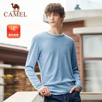 骆驼长袖t恤男圆领修身德绒保暖打底上衣潮流2022春秋季CAMEL