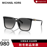 MICHAEL KORS/MK【秋冬】墨镜女太阳镜方形大框显脸小渐变色眼镜0MK2197F 渐变深灰色镜片/黑色镜腿30058G 58