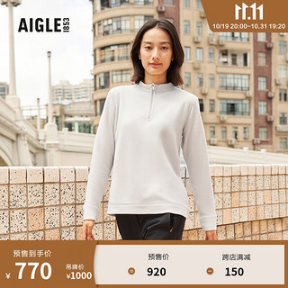 AIGLE【11.11】AIGLE艾高23年秋女士保暖耐穿时尚半拉抓绒衣 貂杏色 AR422 40(170/92A)