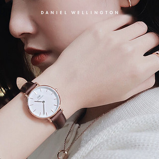 Daniel Wellington DanielWellington）DW女表皮革表带28mm欧美简约风时尚石英表DW00100231+DW00200192