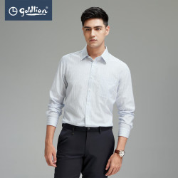 goldlion金利来秋冬款男士长绒棉衬衫35蓝色