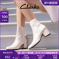 Clarks 其乐 女鞋粗跟鞋弹力靴烟筒高跟瘦瘦靴简约舒适中筒靴骑士靴