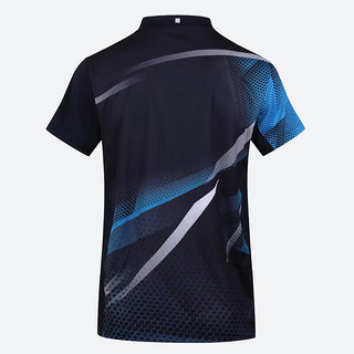 迪卡侬（DECATHLON）男式乒乓球运动T恤短袖训练羽毛球服【23年新】蓝黑色M-4874127