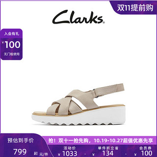 Clarks 其乐 女士夏季时尚休闲厚底坡跟鞋舒适女凉鞋