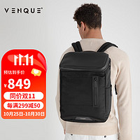 VENQUE 范克 双肩包男大容量商务背包15英寸笔记本电脑包学生书包尼龙黑