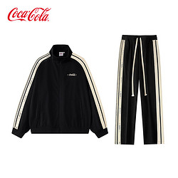 Coca-Cola 可口可乐 夹克套装男条纹秋款运动潮流秋装衣服 两件装