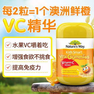 佳思敏 Nature's Way 佳思敏叶黄素儿童蓝莓味护眼软糖6-12岁青少年补充VC 维生素C+锌软糖60粒