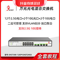 兮克 12个2.5G电+2个10G电+2个10G光二层管理交换机 链路聚合 VLAN划分