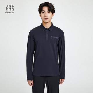 【SECO系列】KOLON SPORT/可隆POLO衫 男子休闲打底速干防晒抗菌吸湿长袖 LHPT3ST653-NA 藏蓝 180/XL