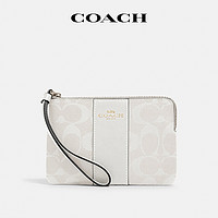 COACH 蔻驰 CornerZip系列 小号C纹印花白色手拿包 58035IMRFF女士