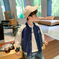 左西童装男童秋款外套儿童外套男童棒球服春秋款2023夹克上衣