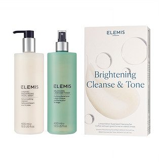 临期品：ELEMIS 艾丽美 活颜焕亮洁面乳 400ml+薰衣草均衡柔肤水400ml（赠精华面霜15ml/柔肤水）