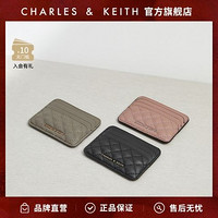 CHARLES & KEITH CHARLES&KEITH;迷你卡包绗缝超薄菱格多卡位钱包女CK6-50680926