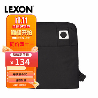 LEXON 乐上 法国乐上(LEXON) 单肩包男士斜跨包苹果IPAD电脑包 平板电脑保护套时尚休闲背包 黑色